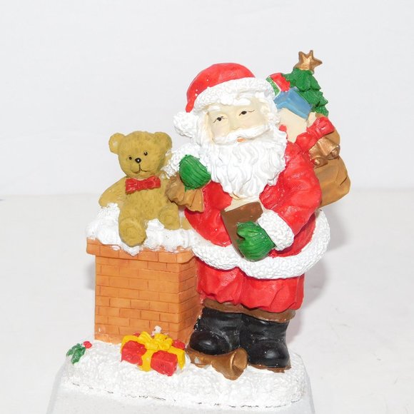 Vintage Santa's Trim Shoppe Chimney Santa Claus Fireplace Mantel Stocking Holder - Picture 5 of 7
